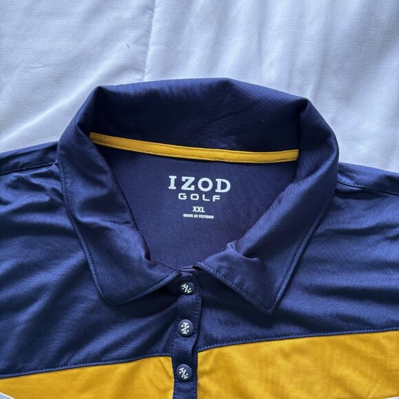 Izod Polo Short Sleeve Top T Shirt Tee Womens Size XXL White Blue Golf Collared - Picture 3 of 8